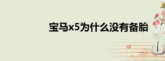 宝马x5为什么没有备胎