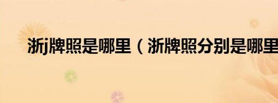 浙j牌照是哪里（浙牌照分别是哪里的）