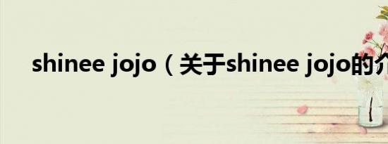 shinee jojo（关于shinee jojo的介绍）