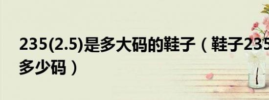 235(2.5)是多大码的鞋子（鞋子235(2 5)是多少码）