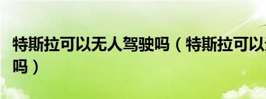 特斯拉可以无人驾驶吗（特斯拉可以无人驾驶吗）