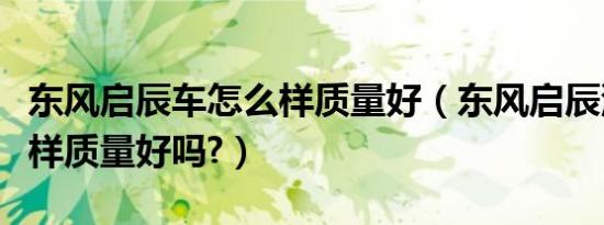 东风启辰车怎么样质量好（东风启辰汽车怎么样质量好吗?）