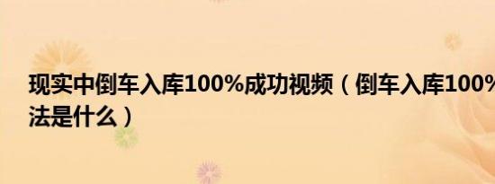 现实中倒车入库100%成功视频（倒车入库100%成功的方法是什么）