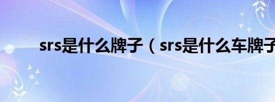 srs是什么牌子（srs是什么车牌子）