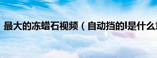 最大的冻蜡石视频（自动挡的l是什么意思?）