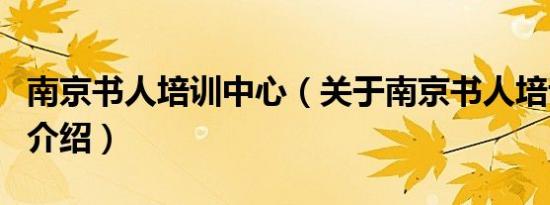 南京书人培训中心（关于南京书人培训中心的介绍）