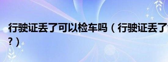 行驶证丢了可以检车吗（行驶证丢了能开车吗?）