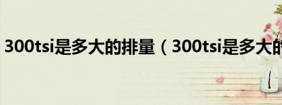 300tsi是多大的排量（300tsi是多大的排量）