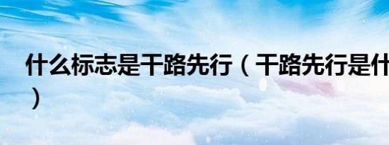 什么标志是干路先行（干路先行是什么意思?）