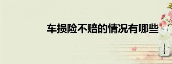 车损险不赔的情况有哪些