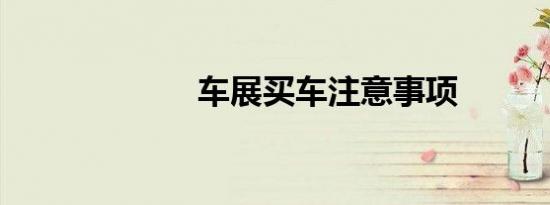 车展买车注意事项