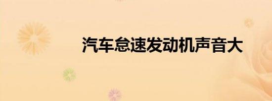 汽车怠速发动机声音大