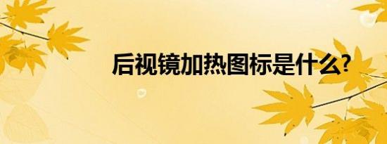 后视镜加热图标是什么?
