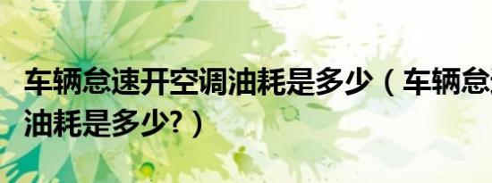 车辆怠速开空调油耗是多少（车辆怠速开空调油耗是多少?）