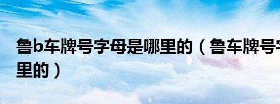 鲁b车牌号字母是哪里的（鲁车牌号字母是哪里的）