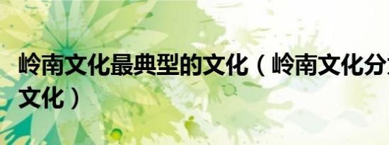 岭南文化最典型的文化（岭南文化分为哪三大文化）