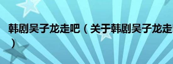 韩剧吴子龙走吧（关于韩剧吴子龙走吧的介绍）