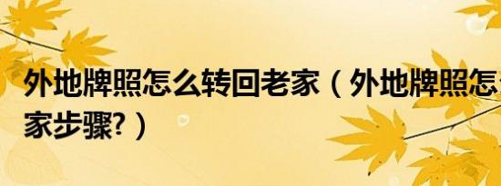 外地牌照怎么转回老家（外地牌照怎么转回老家步骤?）