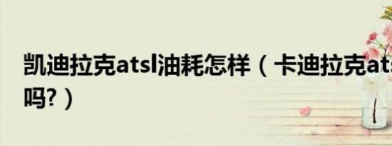 凯迪拉克atsl油耗怎样（卡迪拉克atsl油耗高吗?）