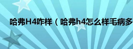 哈弗H4咋样（哈弗h4怎么样毛病多吗?）