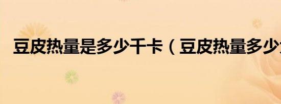 豆皮热量是多少千卡（豆皮热量多少大卡）