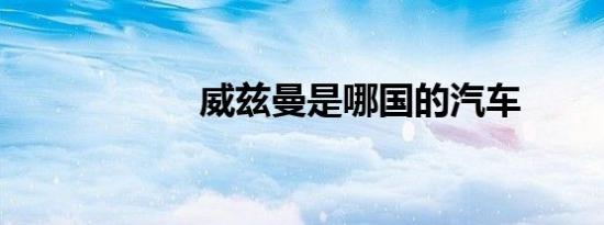 威兹曼是哪国的汽车