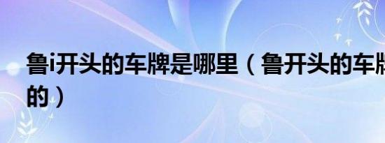 鲁i开头的车牌是哪里（鲁开头的车牌是哪里的）