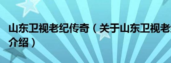 山东卫视老纪传奇（关于山东卫视老纪传奇的介绍）
