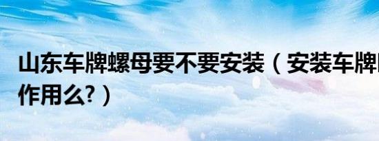 山东车牌螺母要不要安装（安装车牌时螺母有作用么?）