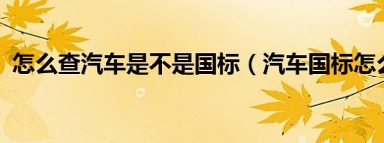怎么查汽车是不是国标（汽车国标怎么查?）