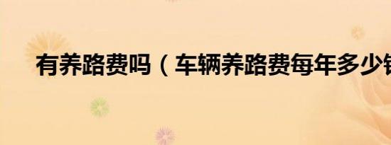 有养路费吗（车辆养路费每年多少钱?）