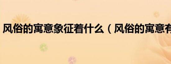 风俗的寓意象征着什么（风俗的寓意有哪些）