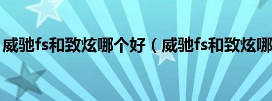 威驰fs和致炫哪个好（威驰fs和致炫哪个好?）