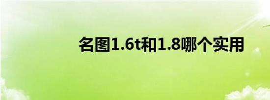 名图1.6t和1.8哪个实用