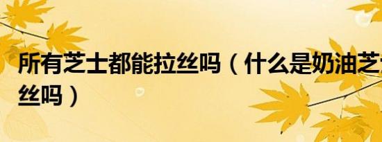 所有芝士都能拉丝吗（什么是奶油芝士可以拉丝吗）