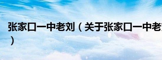 张家口一中老刘（关于张家口一中老刘的介绍）