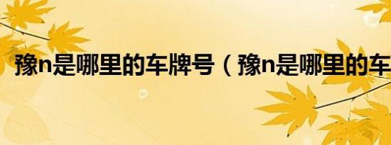 豫n是哪里的车牌号（豫n是哪里的车牌号）