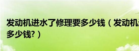 发动机进水了修理要多少钱（发动机进水了修多少钱?）