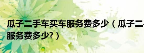 瓜子二手车买车服务费多少（瓜子二手车买车服务费多少?）