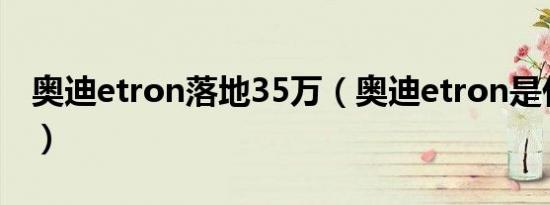 奥迪etron落地35万（奥迪etron是什么意思）