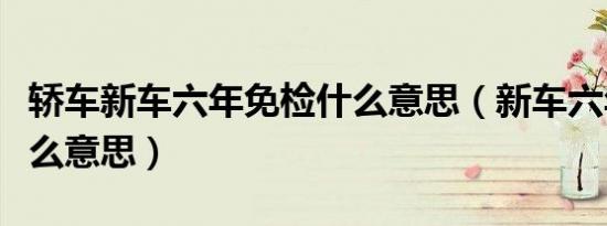 轿车新车六年免检什么意思（新车六年免检什么意思）