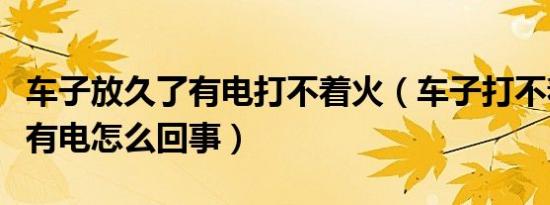 车子放久了有电打不着火（车子打不着火但是有电怎么回事）