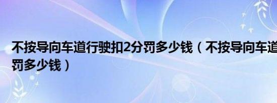 不按导向车道行驶扣2分罚多少钱（不按导向车道行驶扣2分罚多少钱）