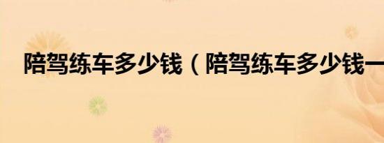 陪驾练车多少钱（陪驾练车多少钱一天?）