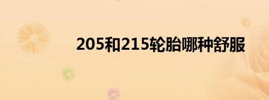 205和215轮胎哪种舒服