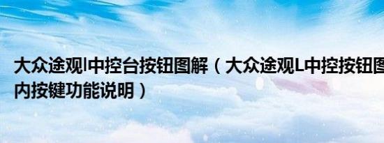 大众途观l中控台按钮图解（大众途观L中控按钮图解途观L车内按键功能说明）