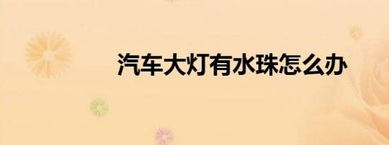 汽车大灯有水珠怎么办