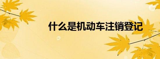 什么是机动车注销登记