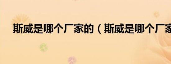 斯威是哪个厂家的（斯威是哪个厂家的）