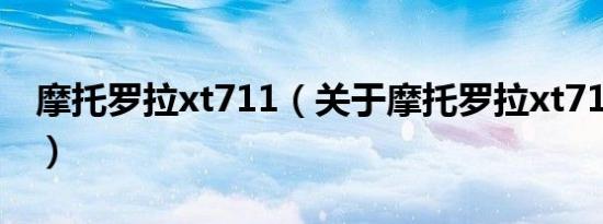 摩托罗拉xt711（关于摩托罗拉xt711的介绍）